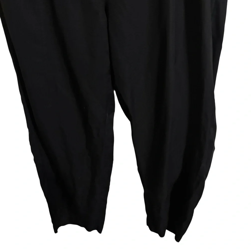 Eileen Fisher Black Tencel Lyocell Straight Leg Pants Large‎